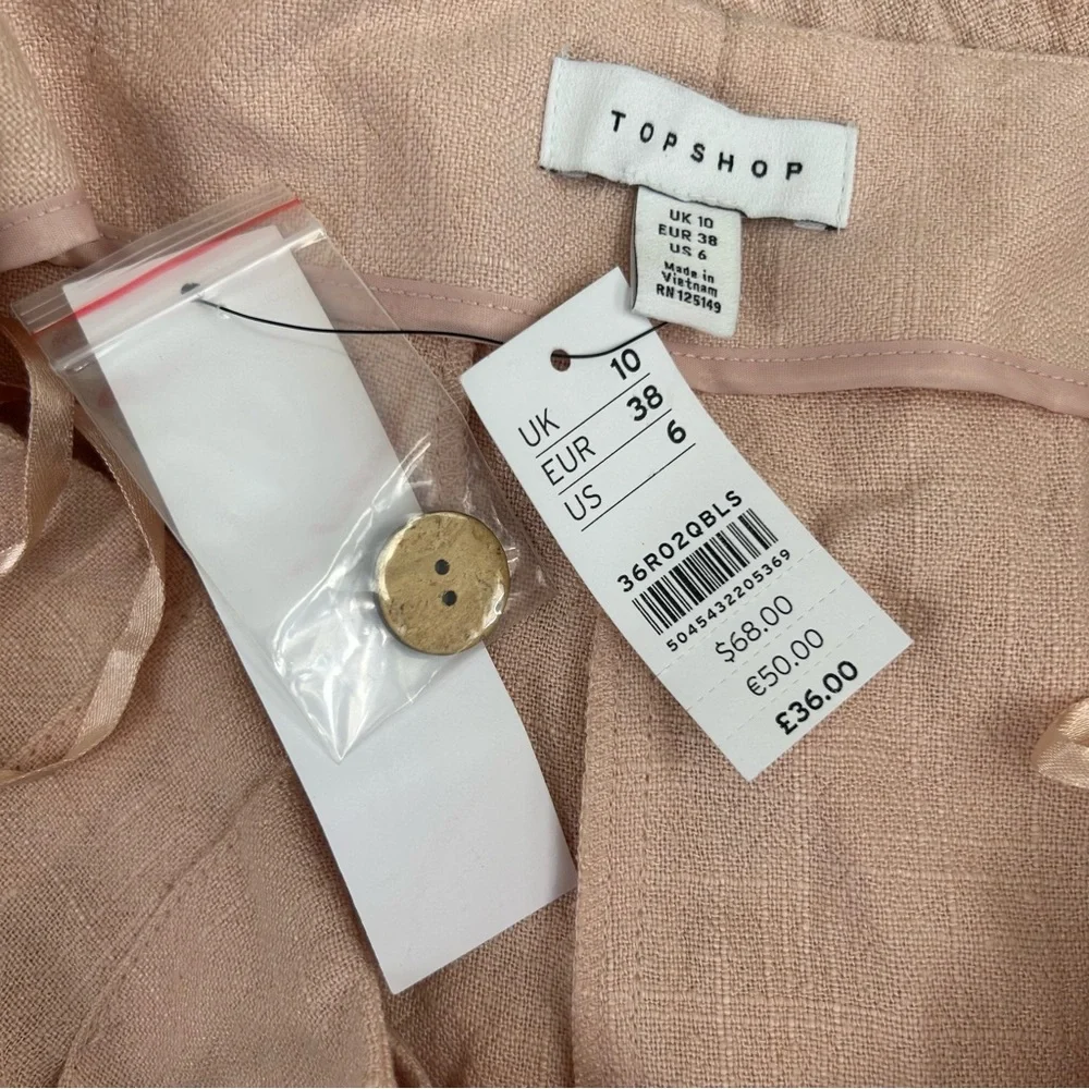 Topshop light Pink Wide-Leg high rise Pants NWT